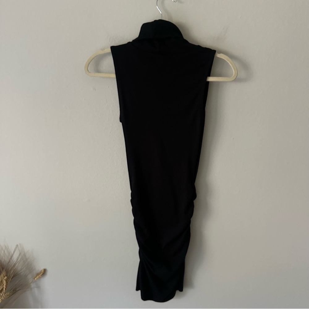 Michael Stars Macy Mock Neck Ribbed Dress XSP Date Night Minimalist LBD - Picture 12 of 14